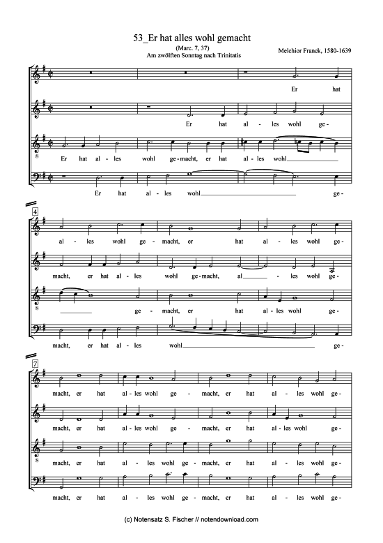 Product picture to: Er hat alles wohl gemacht Melchior Franck (1580-1639)