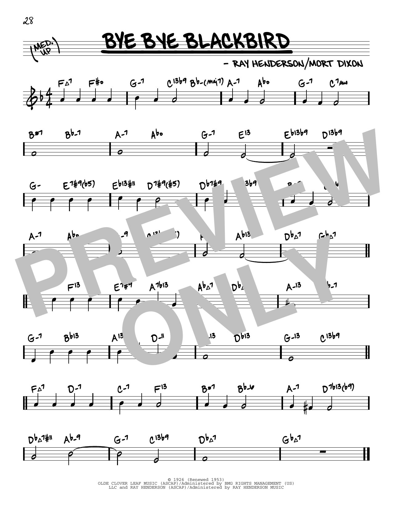 Product picture to: Bye Bye Blackbird (arr. David Hazeltine)