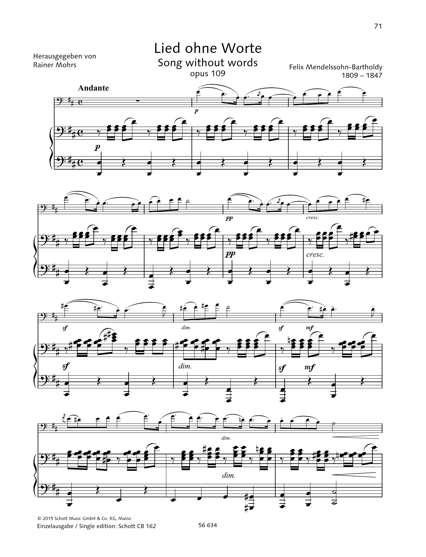 Produktbild zu: Song Without Words
