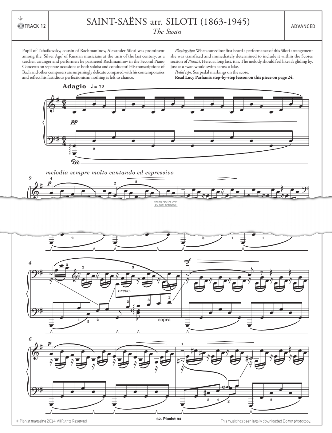 gallery: The Swan, Camille Saint-Saëns