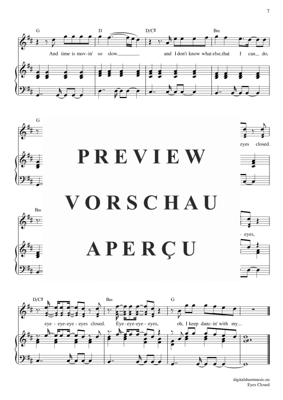 Product gallery: Page 8 of 8 Eyes Closed , Sheeran, Ed, Voice with Piano Accompaniment