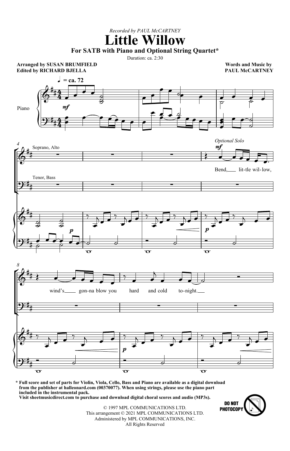 Product picture to: Little Willow (arr. Susan Brumfield)