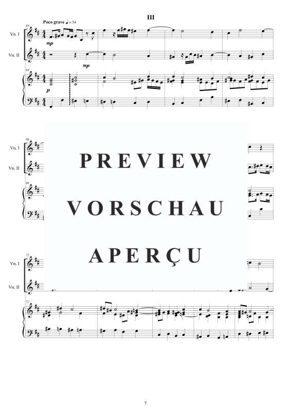 Produktgalerie: Seite 8 von 11 Trio Sonata No.3 in D-Dur Op.1, , 2 Violinen und Cembalo
