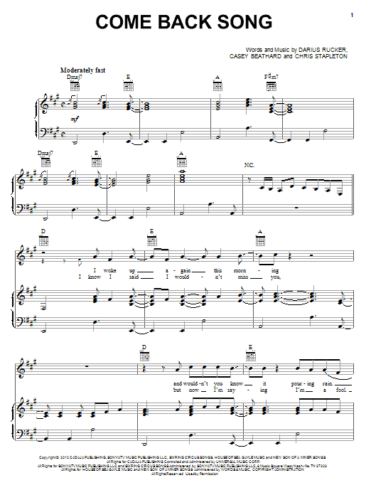 Product picture to: Come Back Song