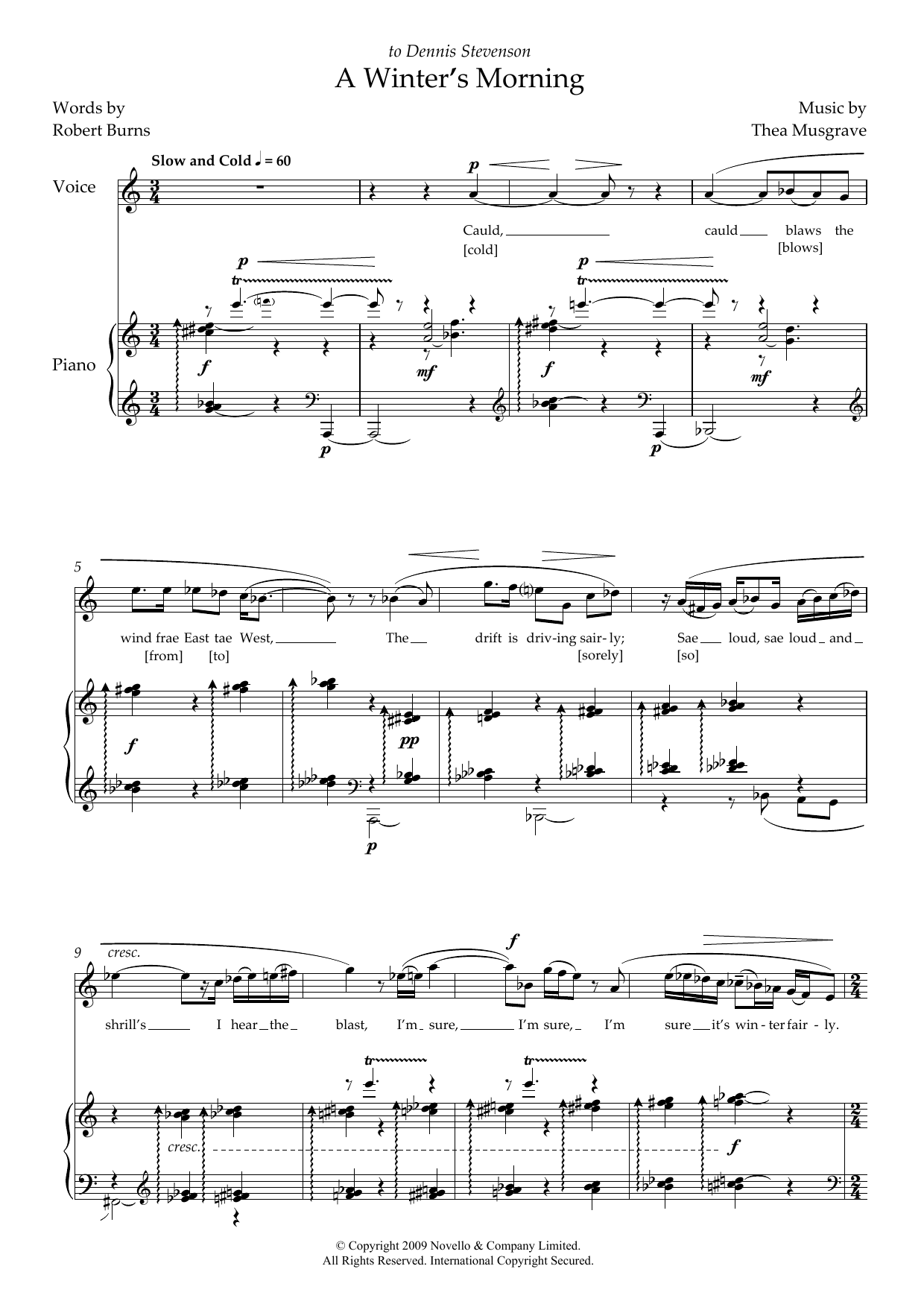 Product picture to: A Winter's Morning (for soprano and piano)