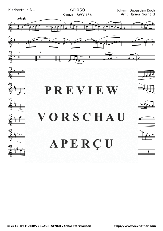 Product gallery: Page 9 of 11 Arioso - Kantate BWV 156, , (clarinet choir)