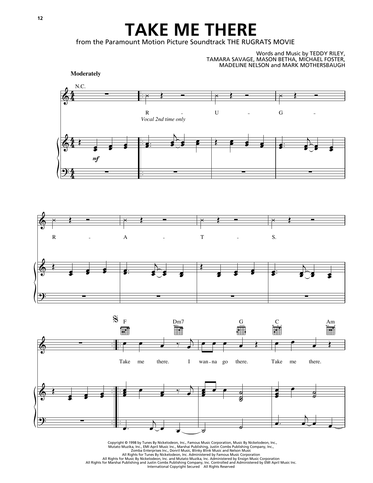 Produktbild zu: Take Me There (from The Rugrats Movie)