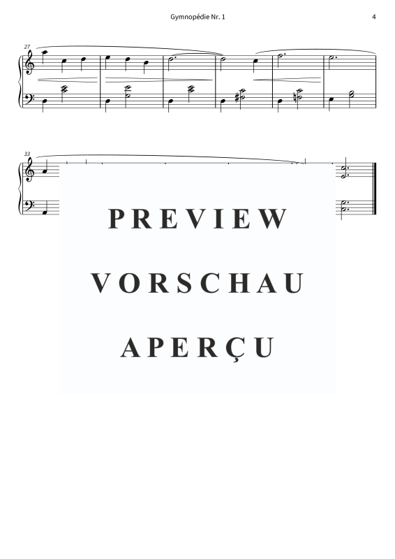 gallery: Gymnopédie Nr. 1 - vereinfachte Fassung, , (Klavier Solo)