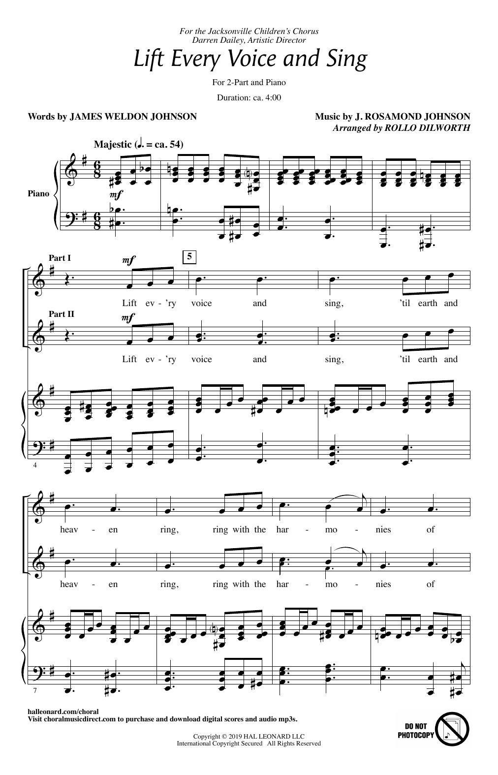 Produktbild zu: Lift Every Voice And Sing (arr. Rollo Dilworth)