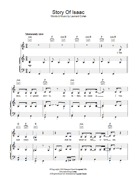 Produktgalerie: Seite 1 von 1 Story Of Isaac, Leonard Cohen, Gesang, Gitarre, Klavier