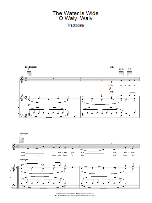 Produktgalerie: Seite 1 von 1 The Water Is Wide, Traditional, Gesang, Gitarre, Klavier