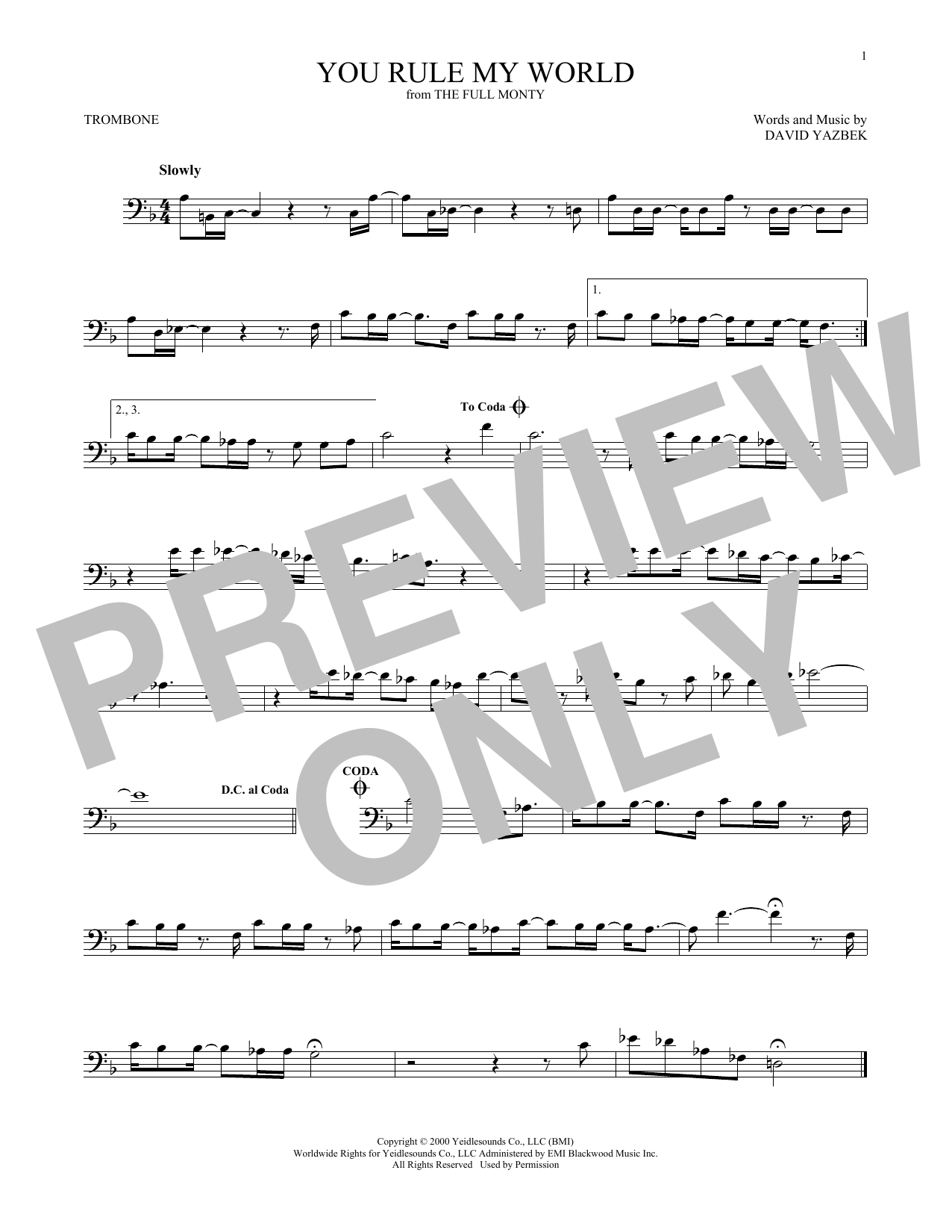 Product gallery: Page 1 of 1 You Rule My World (from The Full Monty), David Yazbek