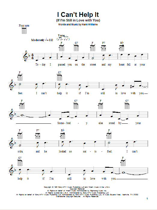 Product gallery: Page 1 of 1 I Can't Help It (If I'm Still In Love With You), Hank Williams