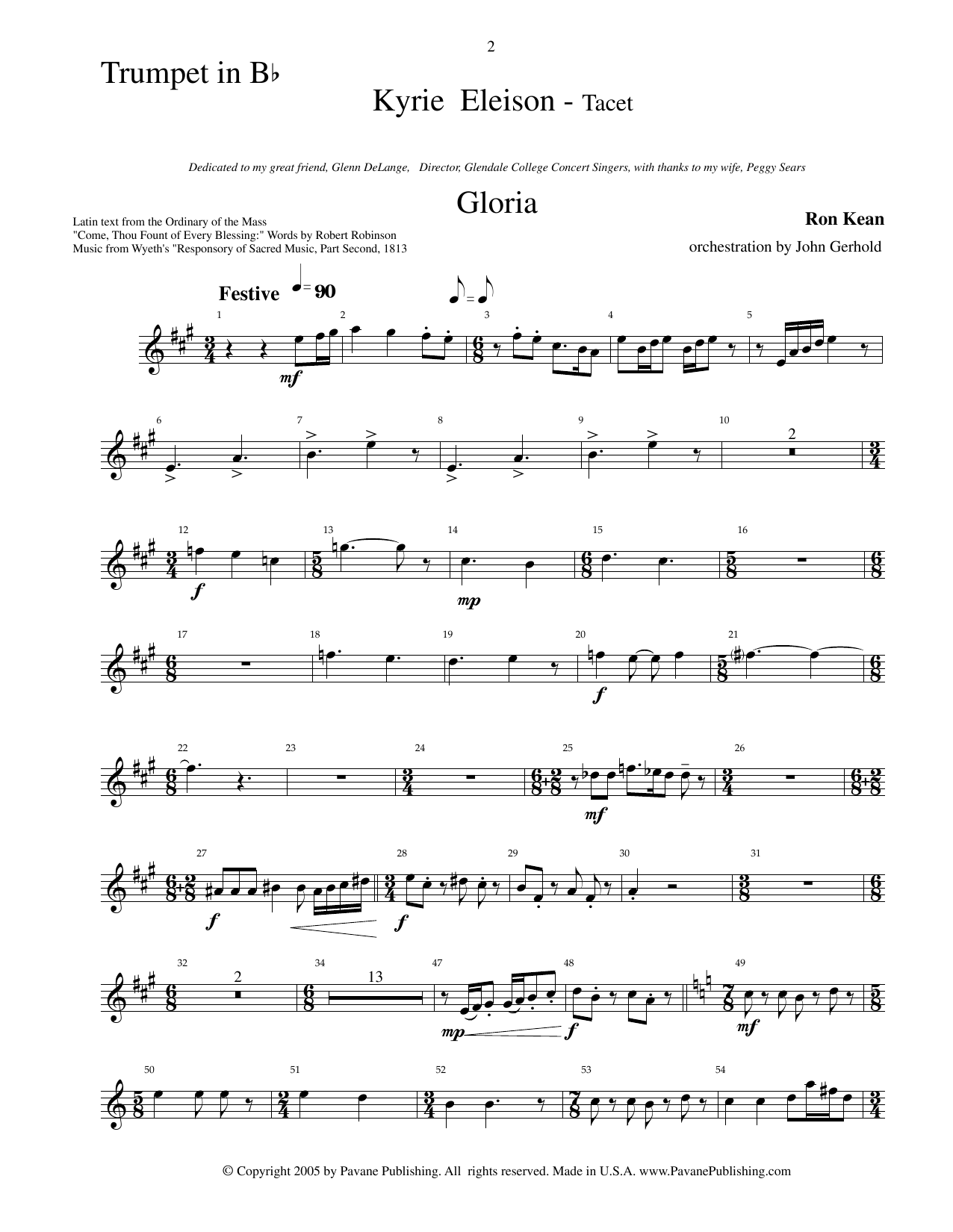 Product picture to: American Mass (Chamber Orchestra) (arr. John Gerhold) - Bb Trumpet