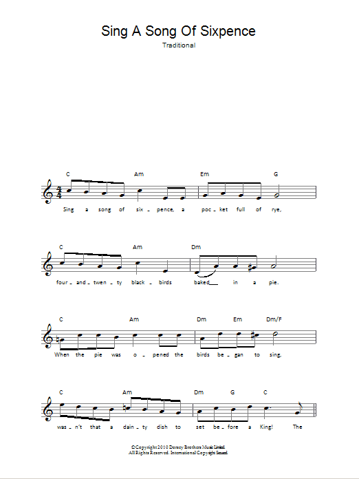 Product picture to: Sing A Song Of Sixpence