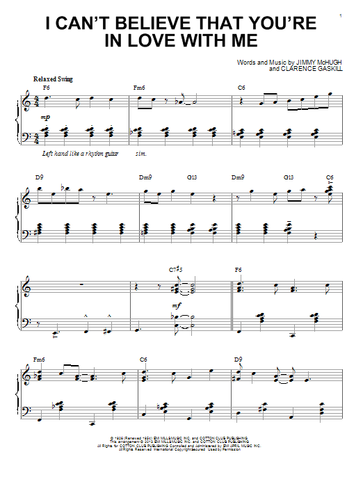Product picture to: I Can't Believe That You're In Love With Me (arr. Brent Edstrom)