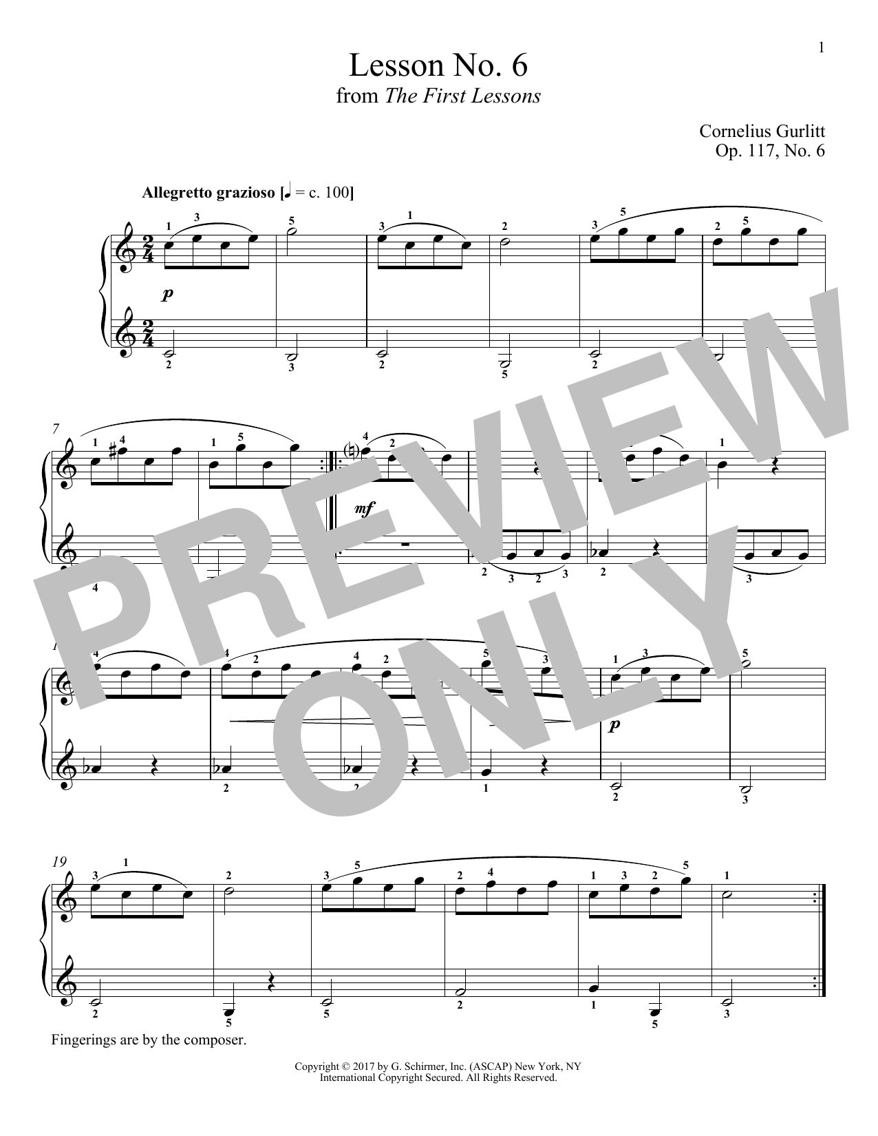 Product gallery: Page 1 of 1 Allegretto grazioso, Op. 117, No. 6, Cornelius Gurlitt