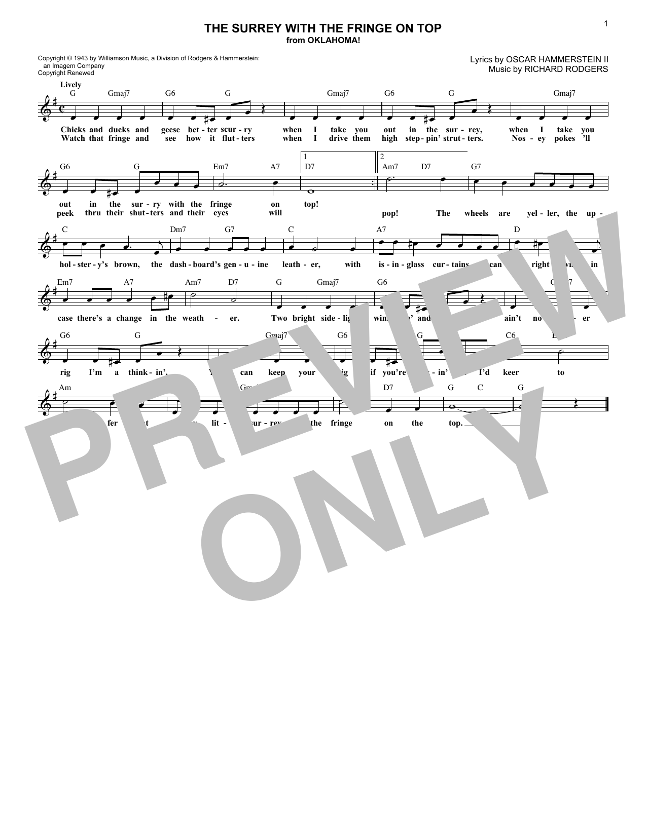 Produktbild zu: The Surrey With The Fringe On Top (from Oklahoma!)