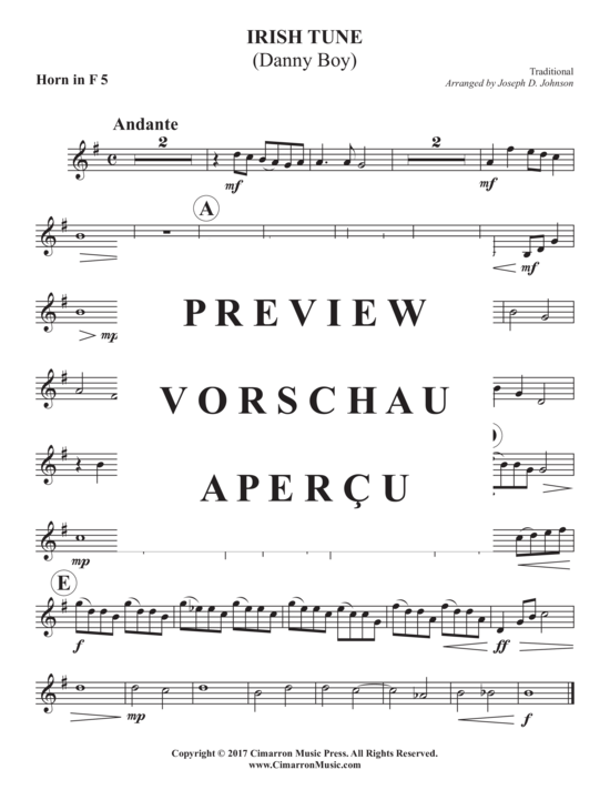 Product gallery: Page 11 of 12 Irish Tune (Danny Boy) , ,  (Horn ensemble 1-6 horns in F)
