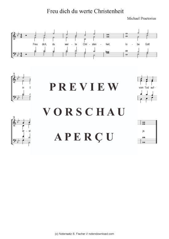 Product picture to: Freu dich du werte Christenheit Michael Praetorius