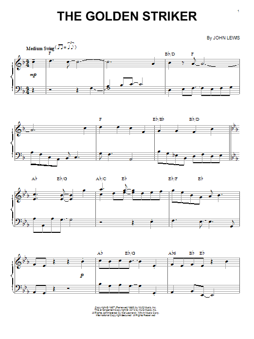Product gallery: Page 1 of 1 The Golden Striker (arr. Brent Edstrom), Modern Jazz Quartet
