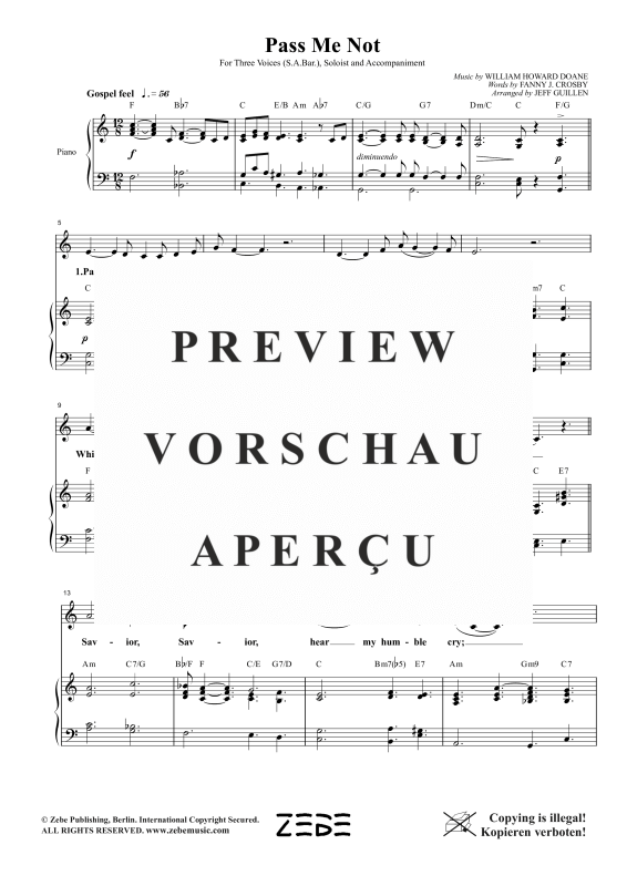 Produktgalerie: Seite 6 von 10 Pass Me Not, , Gemischter Chor SAB, Solo und Klavier