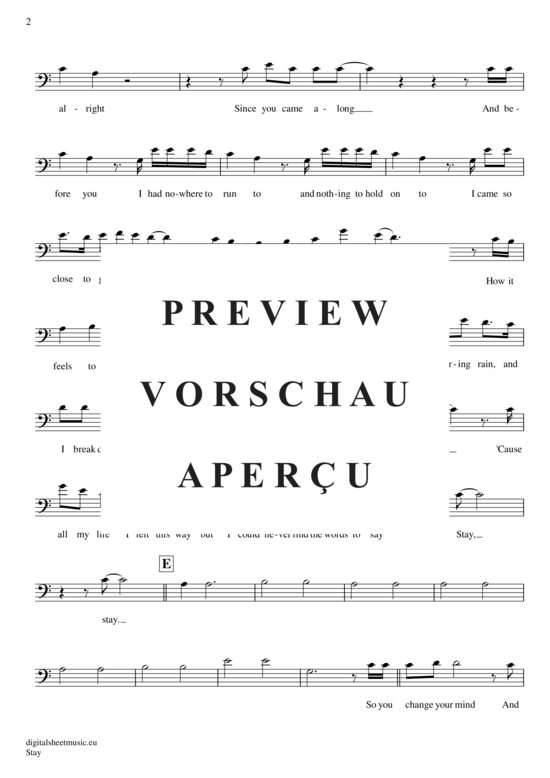 Produktgalerie: Seite 3 von 4 Stay , Hurts, (Violon-Cello)