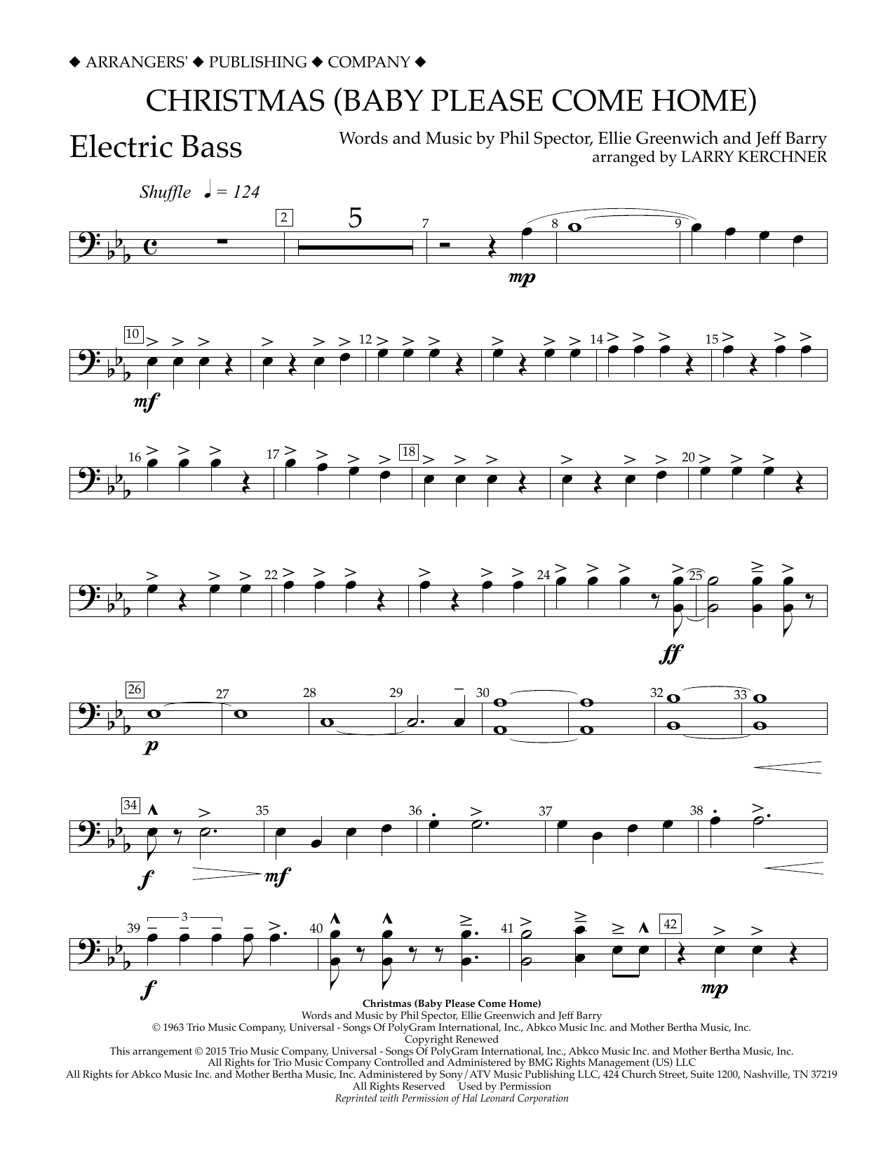 Product gallery: Page 1 of 1 Christmas (Baby Please Come Home) - Electric Bass, Larry Kerchner