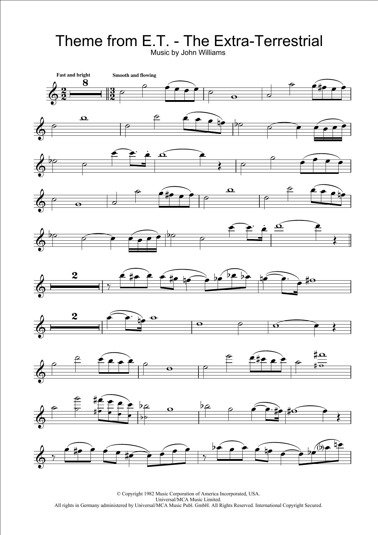 Product gallery: Page 1 of 1 Theme from E.T. - The Extra-Terrestrial, John Williams