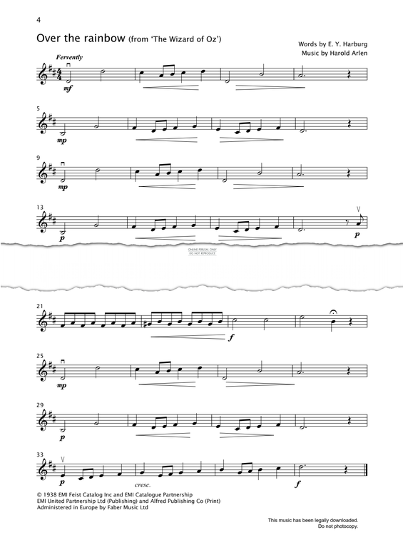 Produktgalerie: Seite 1 von 1 Over The Rainbow, Harold Arlen, Violine