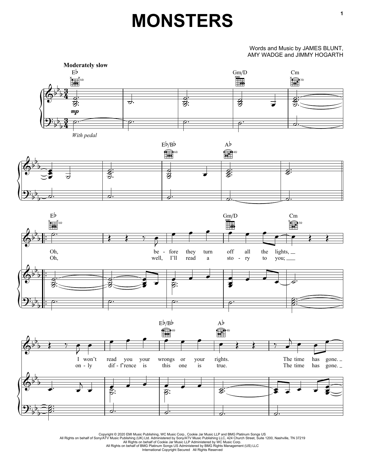 Produktgalerie: Seite 1 von 1 Monsters, James Blunt, Gesang, Gitarre, Klavier