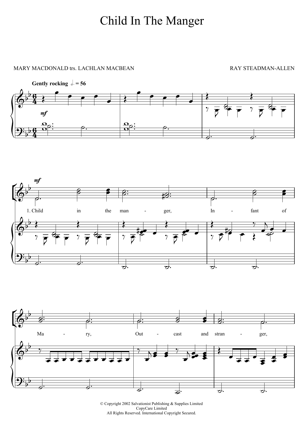 Produktgalerie: Seite 1 von 1 Child In The Manger, The Salvation Army, Chor