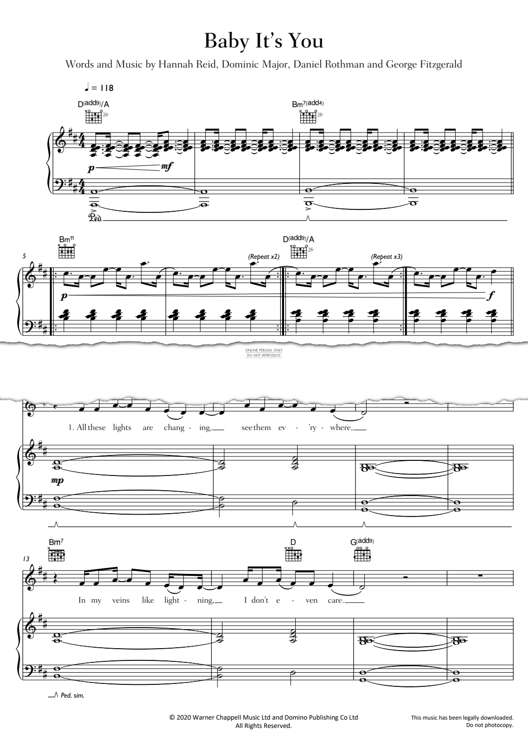 Produktgalerie: Seite 1 von 1 Baby It's You, London Grammar, Gesang, Gitarre, Klavier