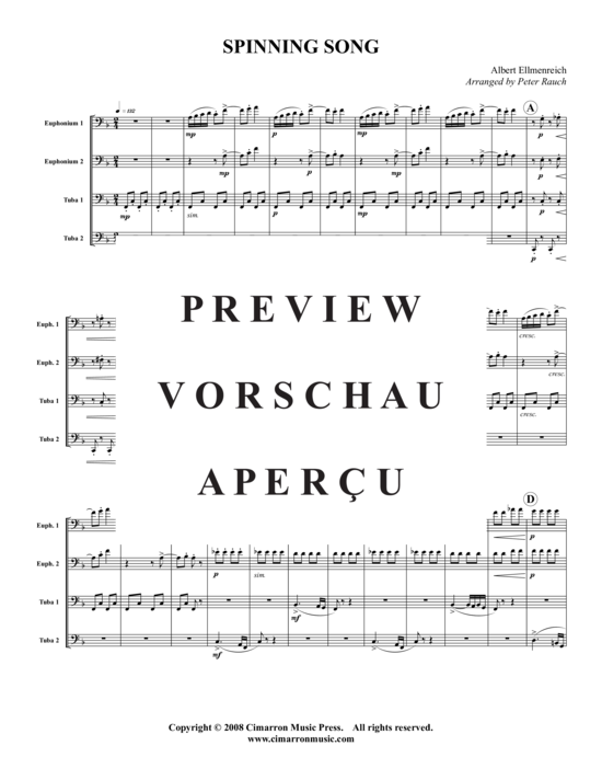 Product gallery: Page 2 of 11 Spinning Song , , (Tuba Quartet: 2x Baritone, 2xTuba)