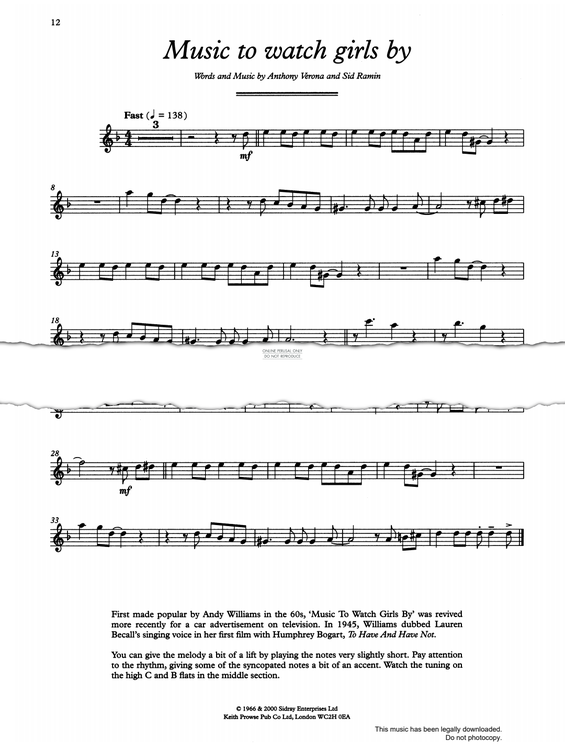 Product gallery: Page 1 of 1 Music To Watch Girls By, Sid Ramin