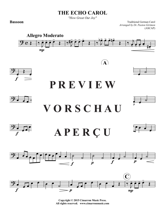 Produktgalerie: Seite 14 von 15 Echo Carol (How Great Our Joy) , ,  (Holzbläser-Quintett)