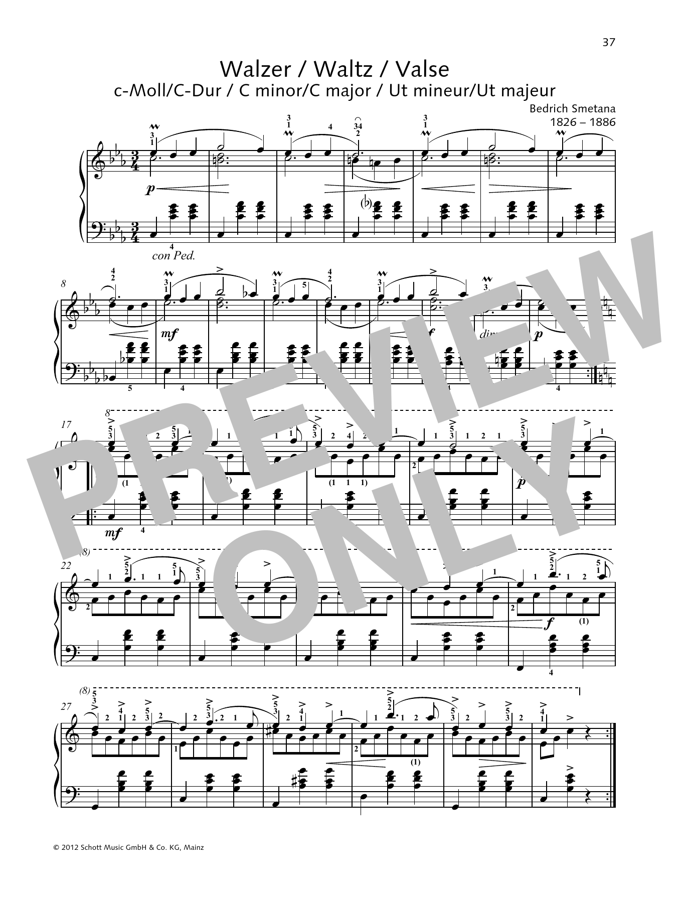 Product gallery: Page 1 of 1 Waltz C minor/C major, Bedrich Smetana