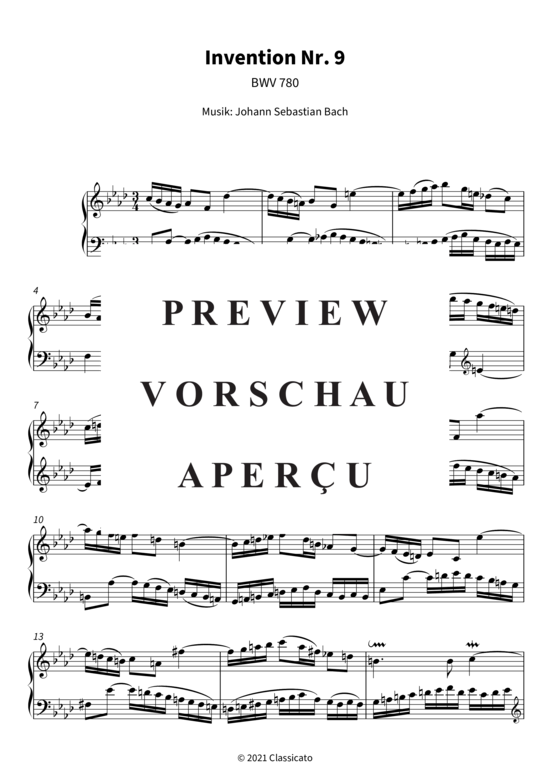 Produktgalerie: Seite 4 von 5 Invention Nr. 9 - BWV 780 , , Klavier Solo