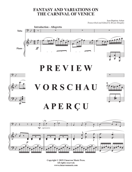 Product gallery: Page 3 of 21 Fantasy and Variations on the Carnival of Venice , , (tuba + piano)