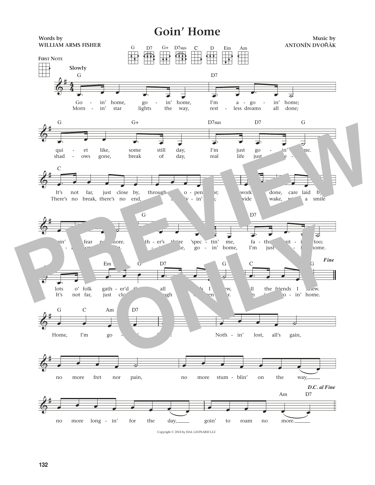 Produktgalerie: Seite 1 von 1 Goin' Home (from The Daily Ukulele) (arr. Jim Beloff), Antonin Dvorak, Ukulele