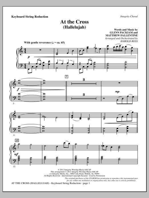 Produktgalerie: Seite 1 von 1 At The Cross (Hallelujah) - Keyboard String Reduction, Harold Ross, Chor