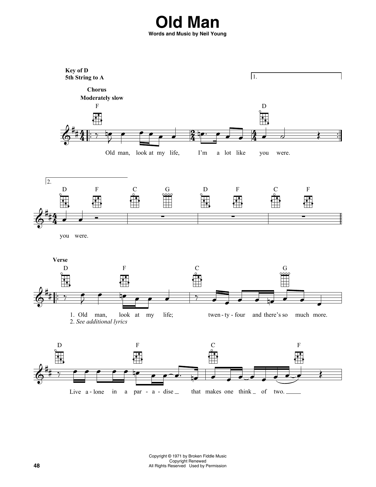 Produktgalerie: Seite 1 von 1 Old Man (arr. Fred Sokolow), Neil Young, Banjo