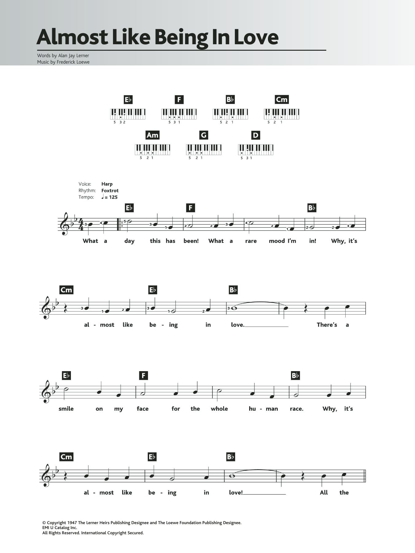 Produktgalerie: Seite 1 von 1 Almost Like Being In Love, Frank Sinatra, Klavier