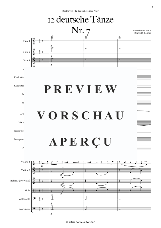 Produktgalerie: Seite 6 von 11 Deutscher Tanz Nr. 7, , Jugendkammerorchester