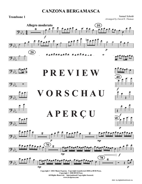 Product gallery: Page 7 of 14 Canzona Bergamasca , , (Trombone Quartet)