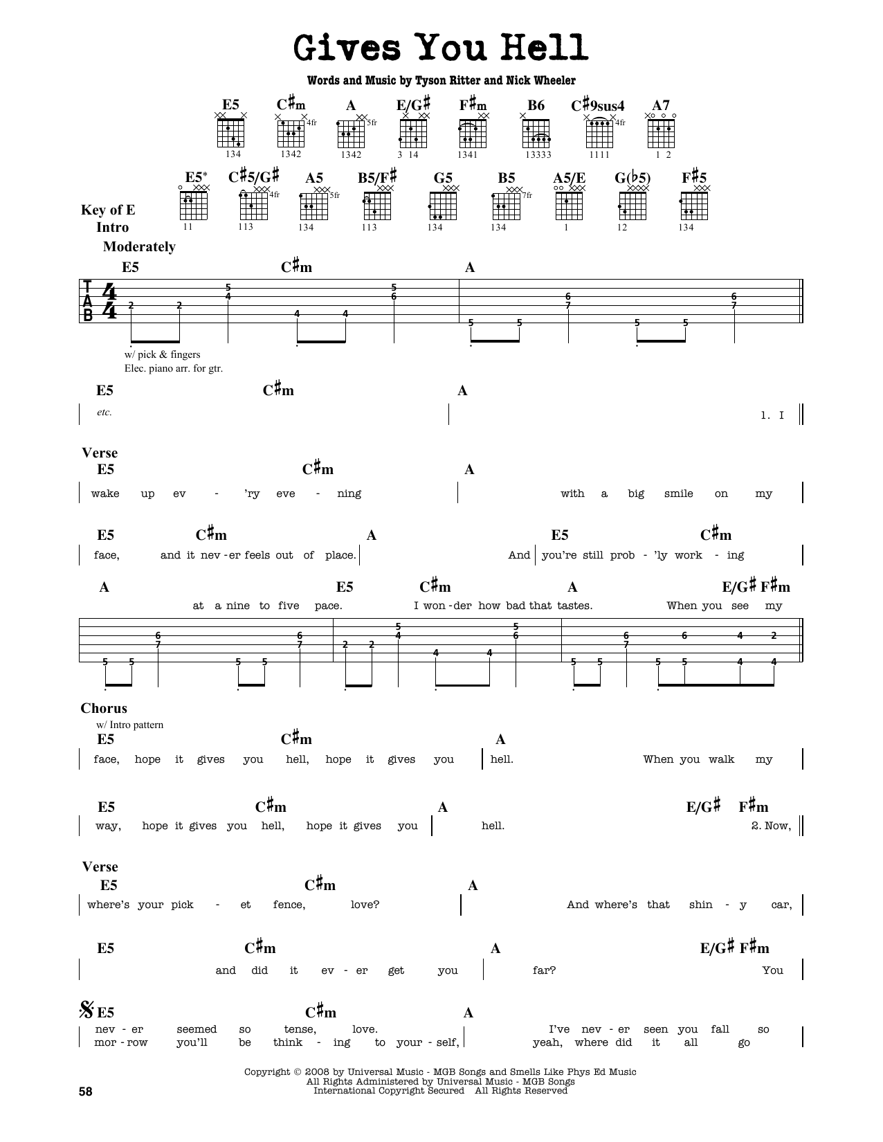 Produktgalerie: Seite 1 von 1 Gives You Hell, The All-American Rejects, Gitarre