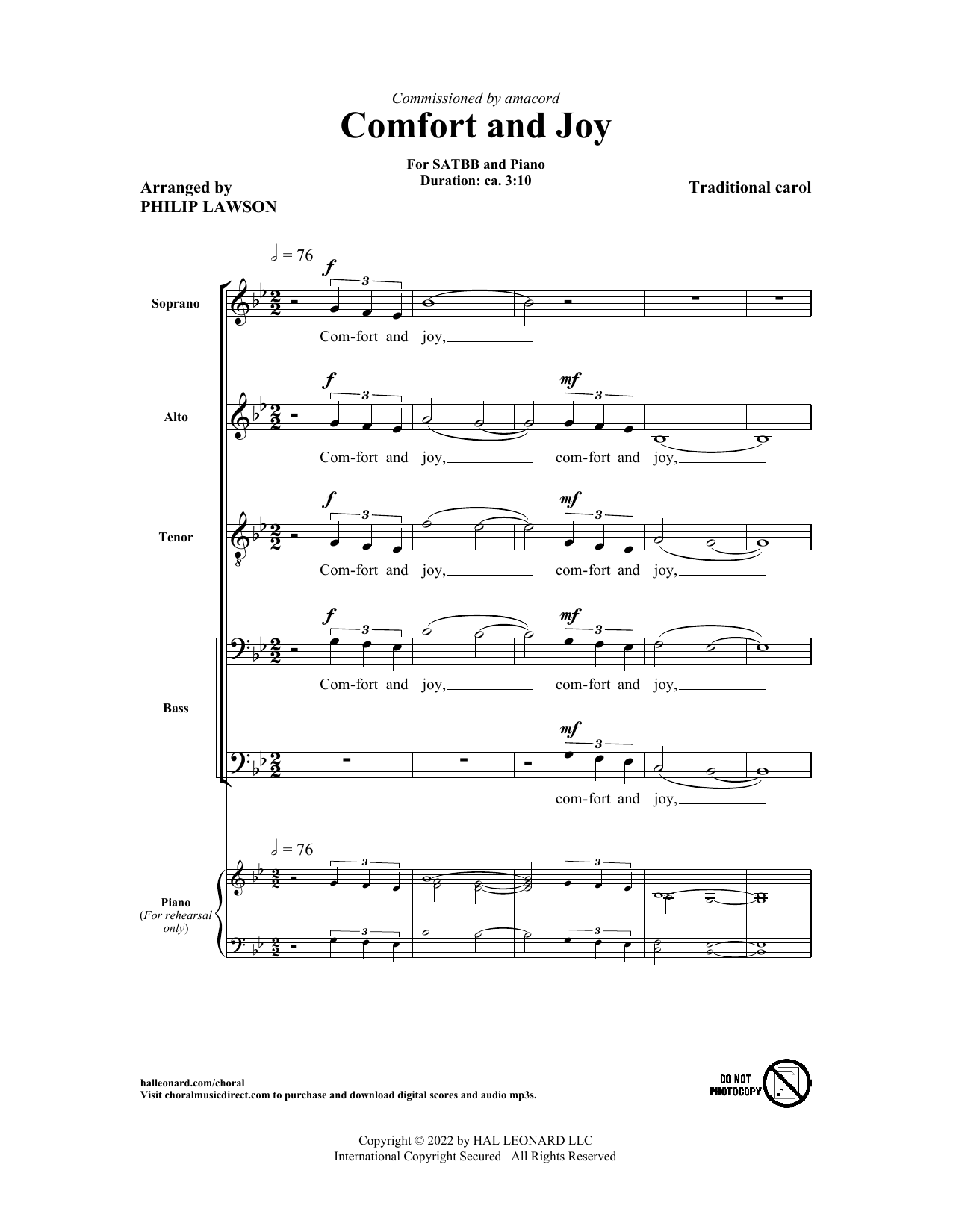 Product gallery: Page 1 of 1 Comfort And Joy (arr. Philip Lawson), Traditional English Carol