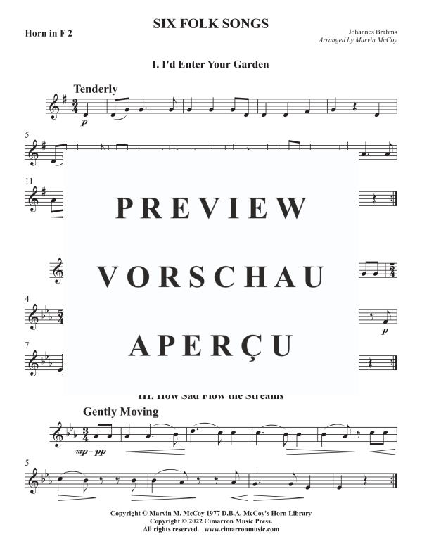 Product gallery: Page 9 of 11 Sechs Volkslieder, , Horn Quartet