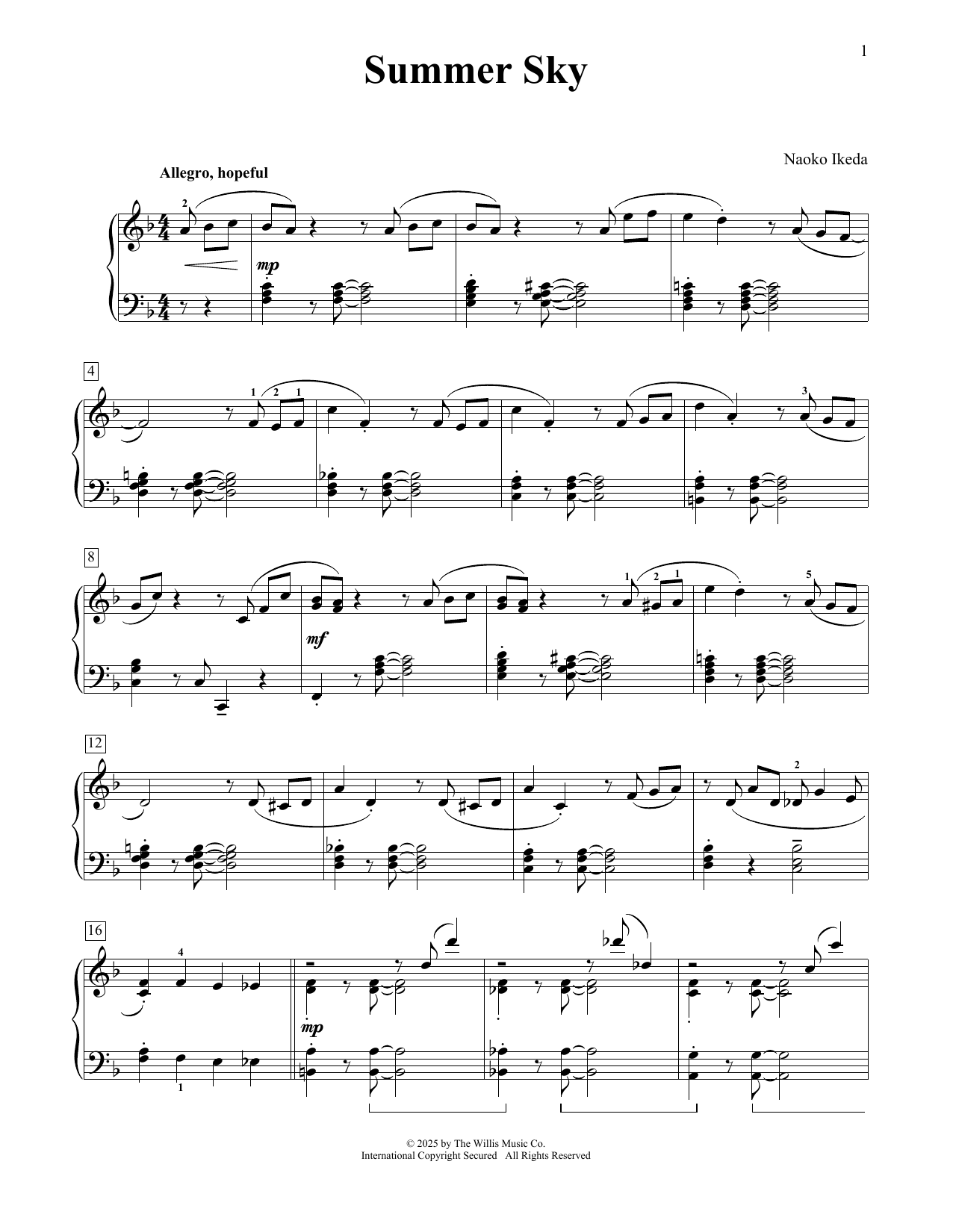 Produktgalerie: Seite 1 von 1 Summer Sky, Naoko Ikeda, Klavier