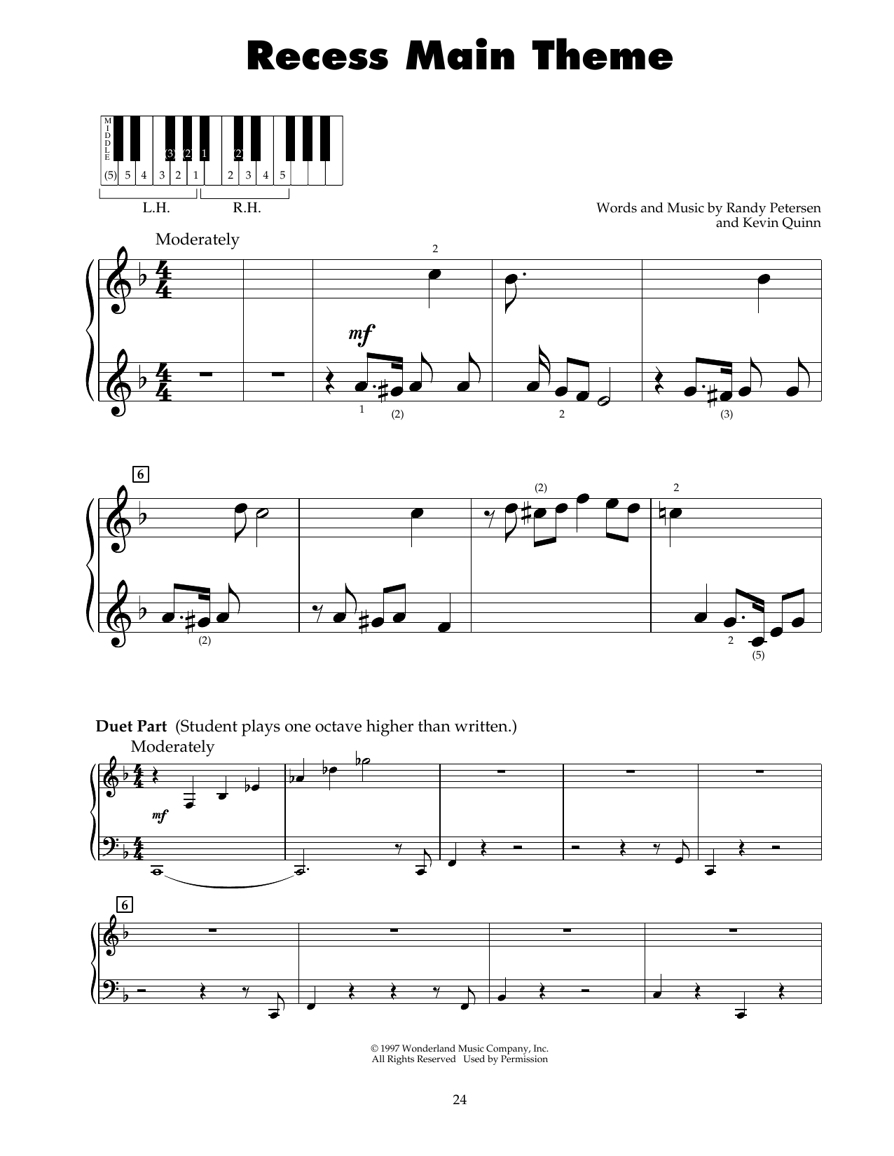 Produktgalerie: Seite 1 von 1 Recess Main Theme, Randy Petersen, Klavier